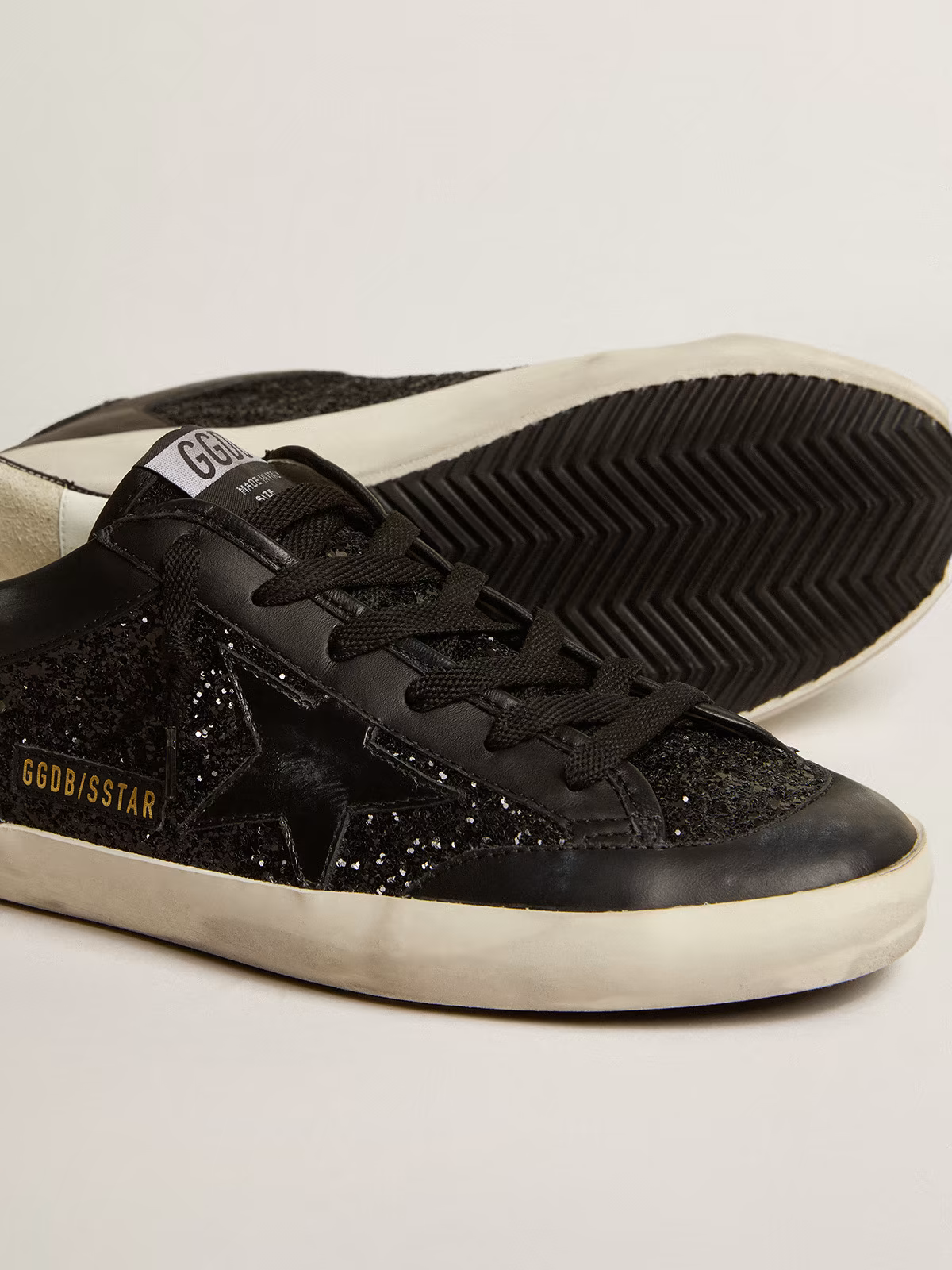Baskets Golden Goose Super-Star noires à paillettes
