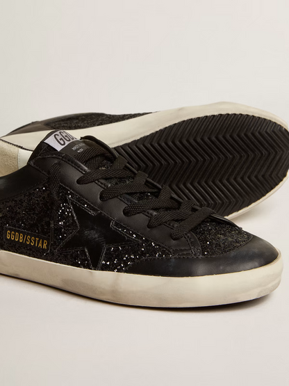 Baskets Golden Goose Super-Star noires à paillettes