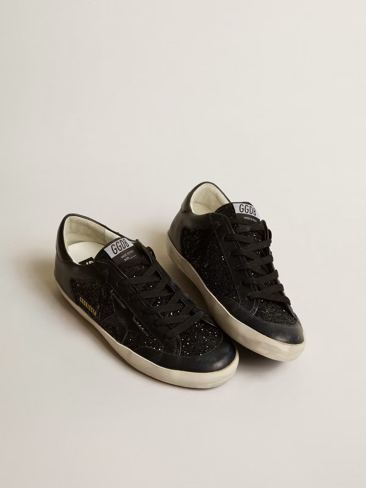 Baskets Golden Goose Super-Star noires à paillettes