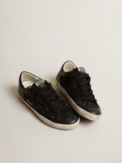 Baskets Golden Goose Super-Star noires à paillettes