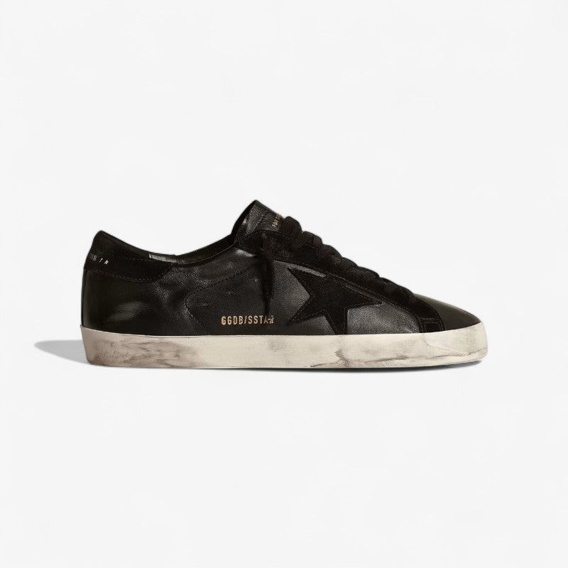 Baskets Golden Goose Super-Star en cuir noir