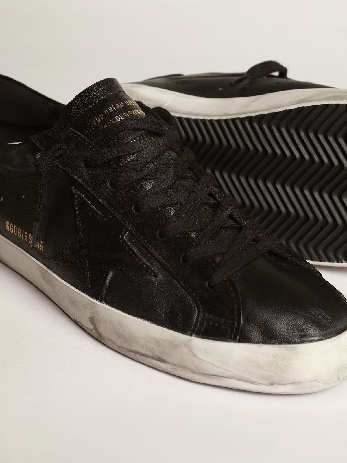 Baskets Golden Goose Super-Star en cuir noir