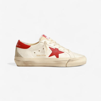 Baskets Golden Goose Super-Star en cuir rouge