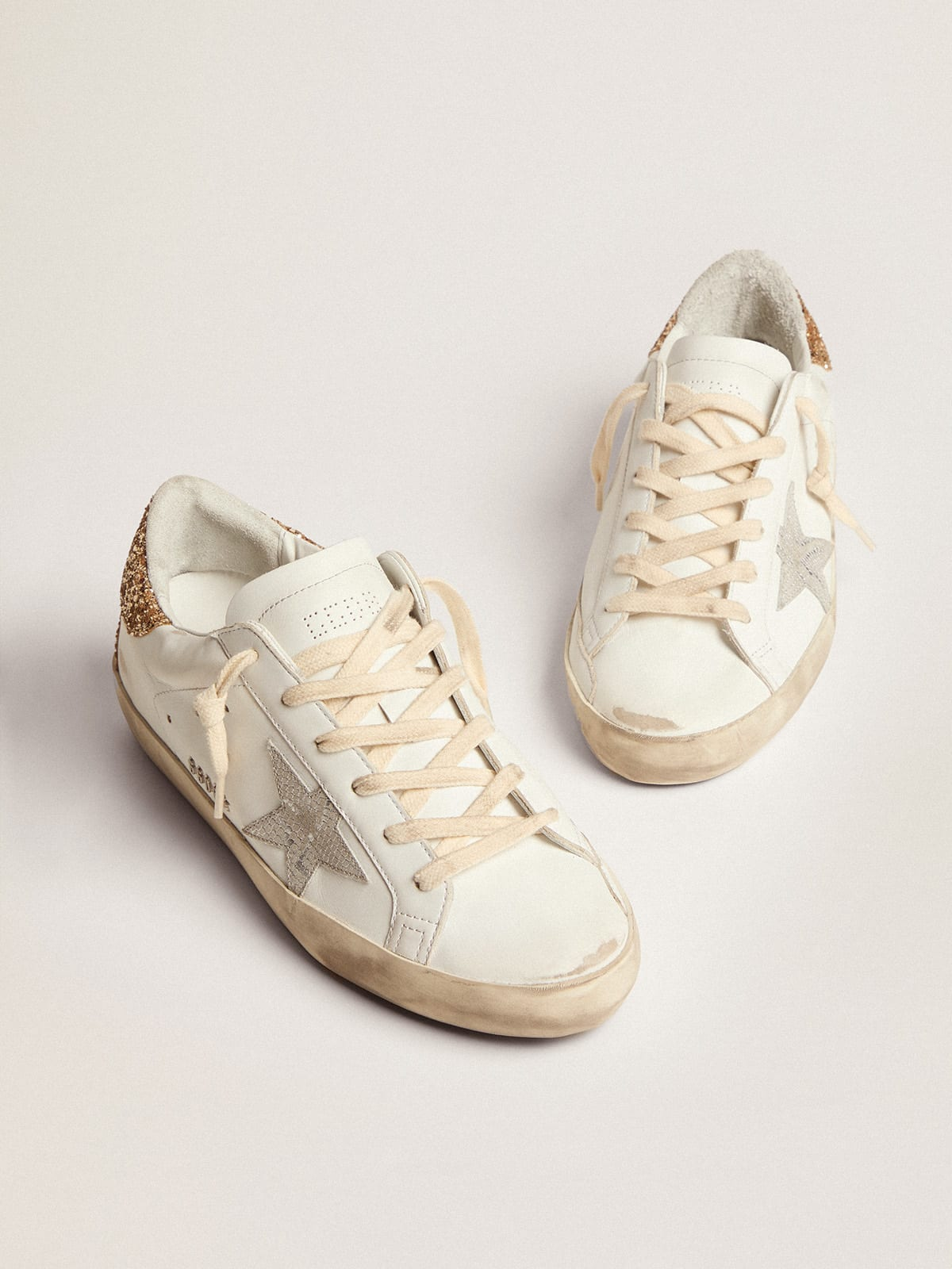 Baskets à talon pailletées Golden Goose Super-Star Rose