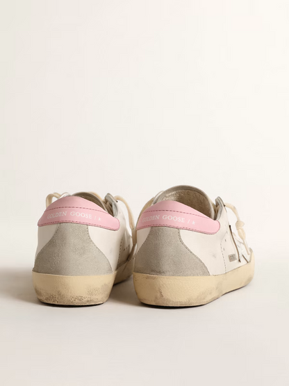 Baskets Golden Goose Super-Star blanches et roses