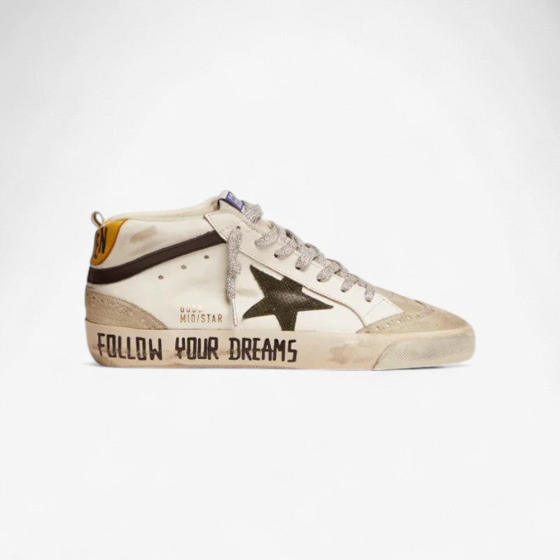 Baskets Mid Star Ltd avec tige en cuir et daim et logo en cuir imprimé serpent