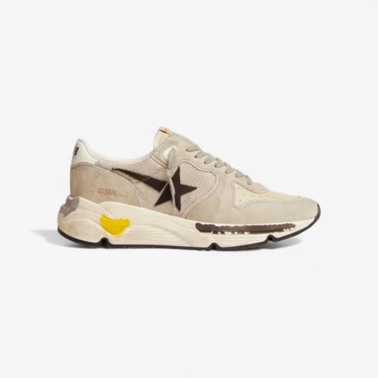 Baskets à semelle de course en mesh et daim gris glacé