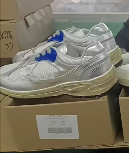 Baskets argentées pour femmes avec motif étoile de papa