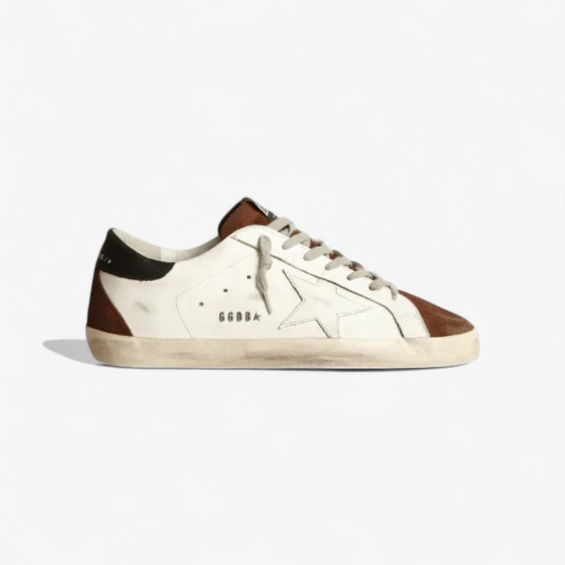 Baskets Superstar bicolores blanches et marron