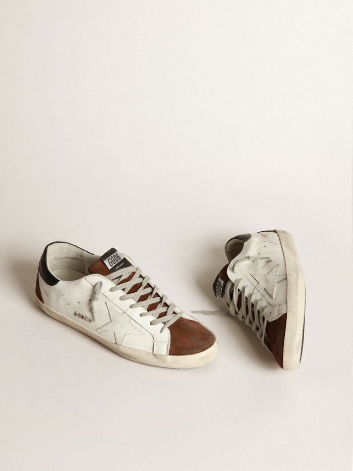 Baskets Superstar bicolores blanches et marron