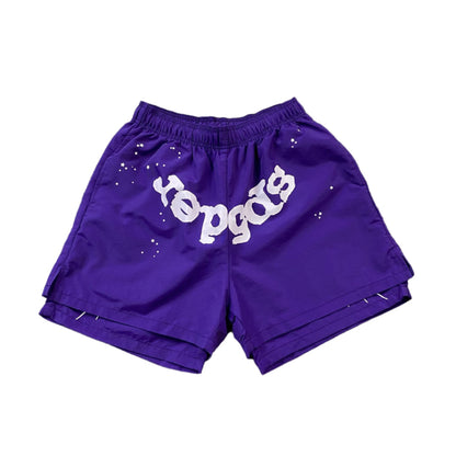 SHORT SP5DER OG WEB DOUBLE COUCHE VIOLET
