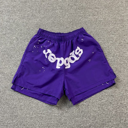 SHORT SP5DER OG WEB DOUBLE COUCHE VIOLET