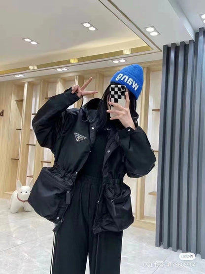 Veste à capuche en nylon Prada
