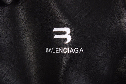 Veste Balenciaga en similicuir noir