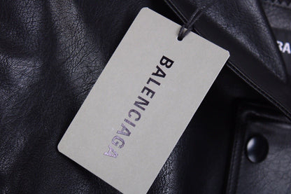 Veste Balenciaga en similicuir noir