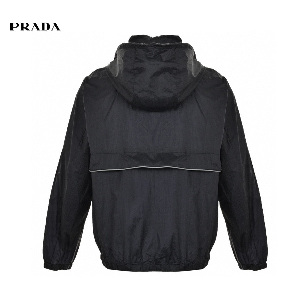 Veste légère à capuche Prada - Noire