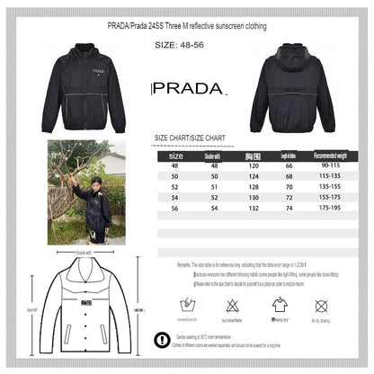 Veste légère à capuche Prada - Noire