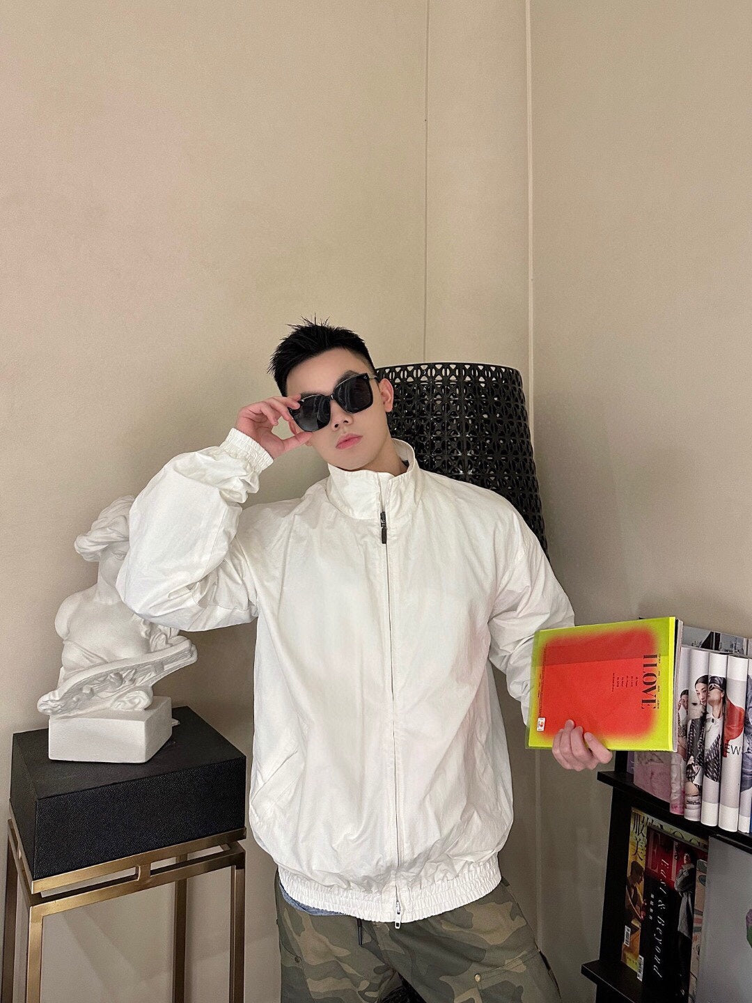 Veste blanche zippée Balenciaga