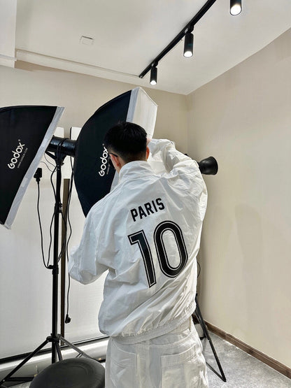 Veste de survêtement blanche zippée Balenciaga