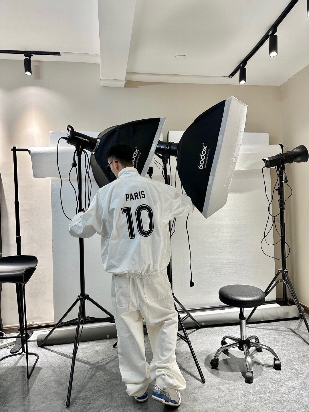 Veste de survêtement blanche zippée Balenciaga