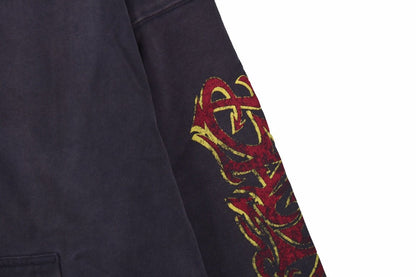 SWEAT À CAPUCHE ZIPPÉ BALENCIAGA GRIS DÉLAVÉ