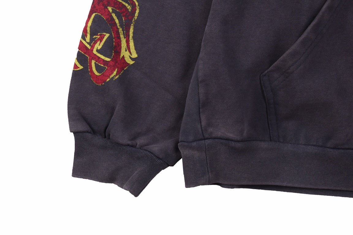 SWEAT À CAPUCHE ZIPPÉ BALENCIAGA GRIS DÉLAVÉ