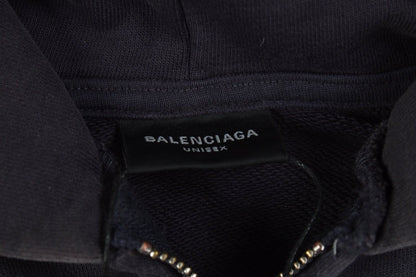 SWEAT À CAPUCHE ZIPPÉ BALENCIAGA GRIS DÉLAVÉ