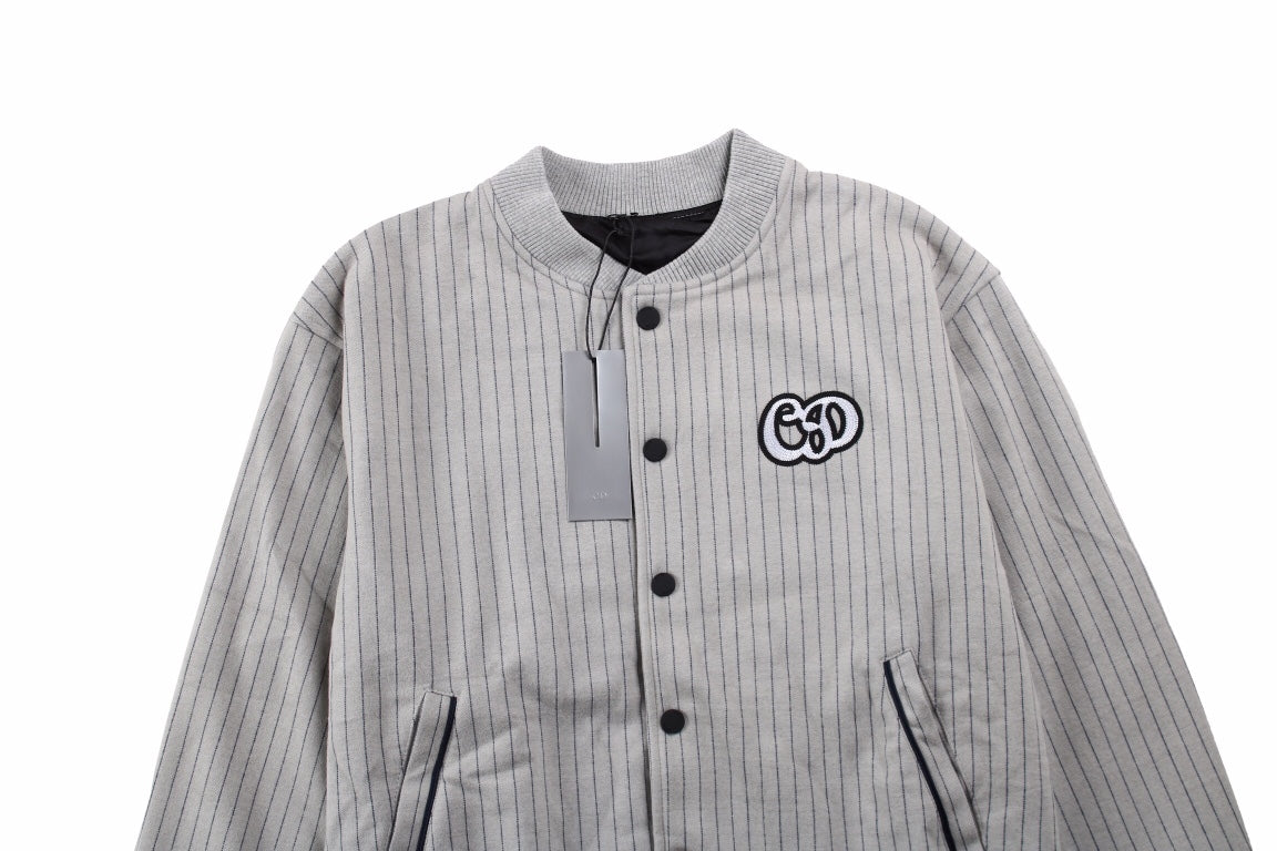 Blouson bomber rayé Dior - Gris