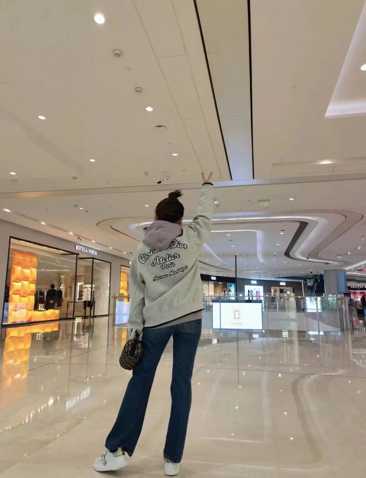 Blouson bomber rayé Dior - Gris