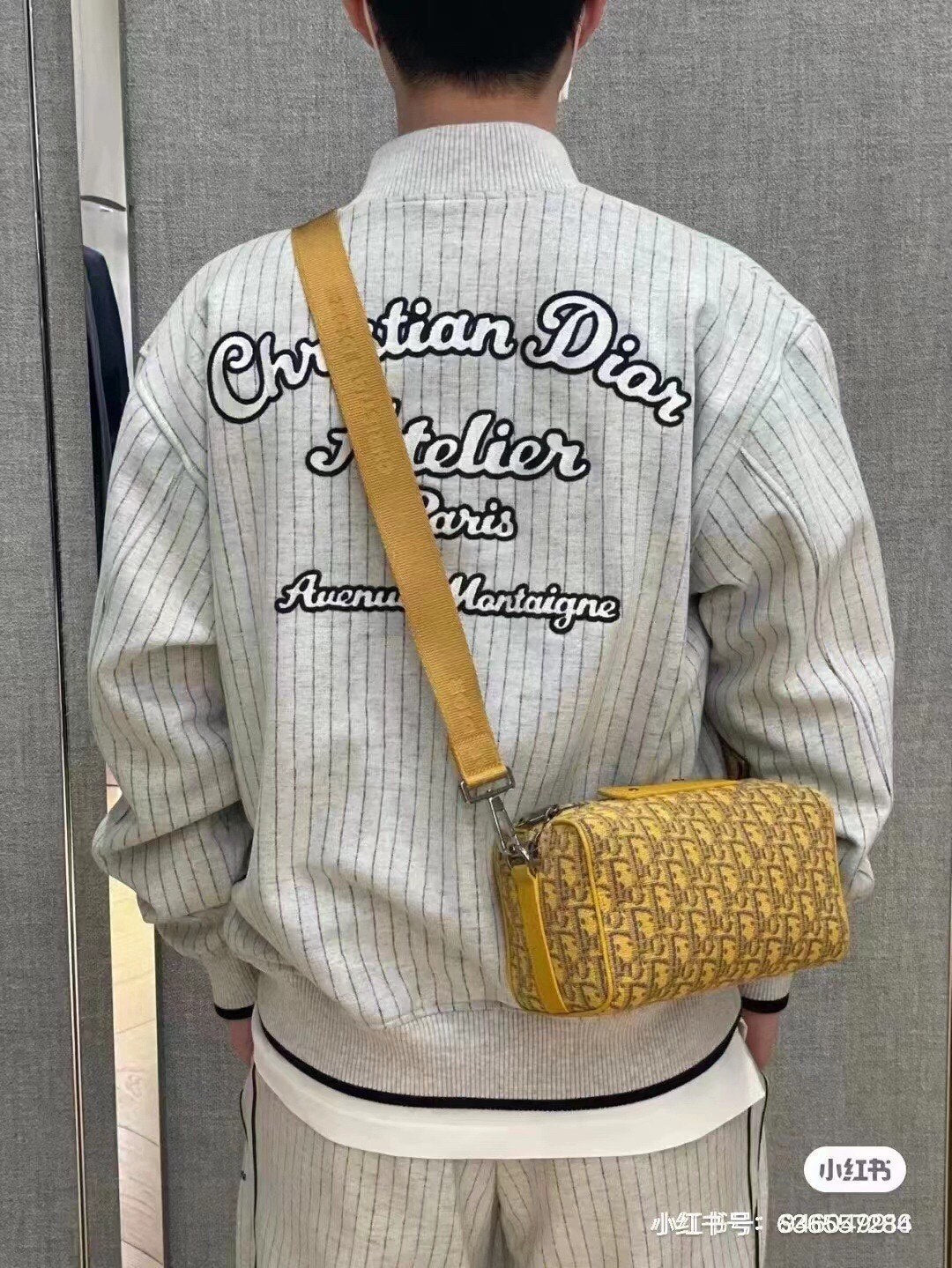 Blouson bomber rayé Dior - Gris