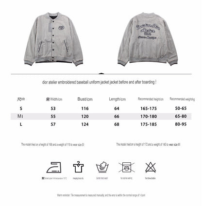 Blouson bomber rayé Dior - Gris