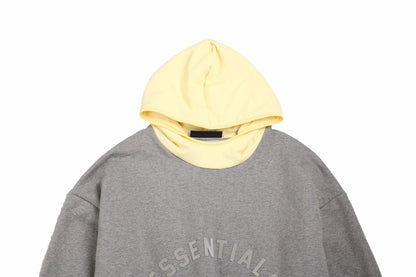 Sweat à capuche Fear of God Essentials - Gris avec capuche jaune