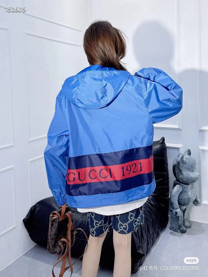 Veste à capuche bleue Gucci