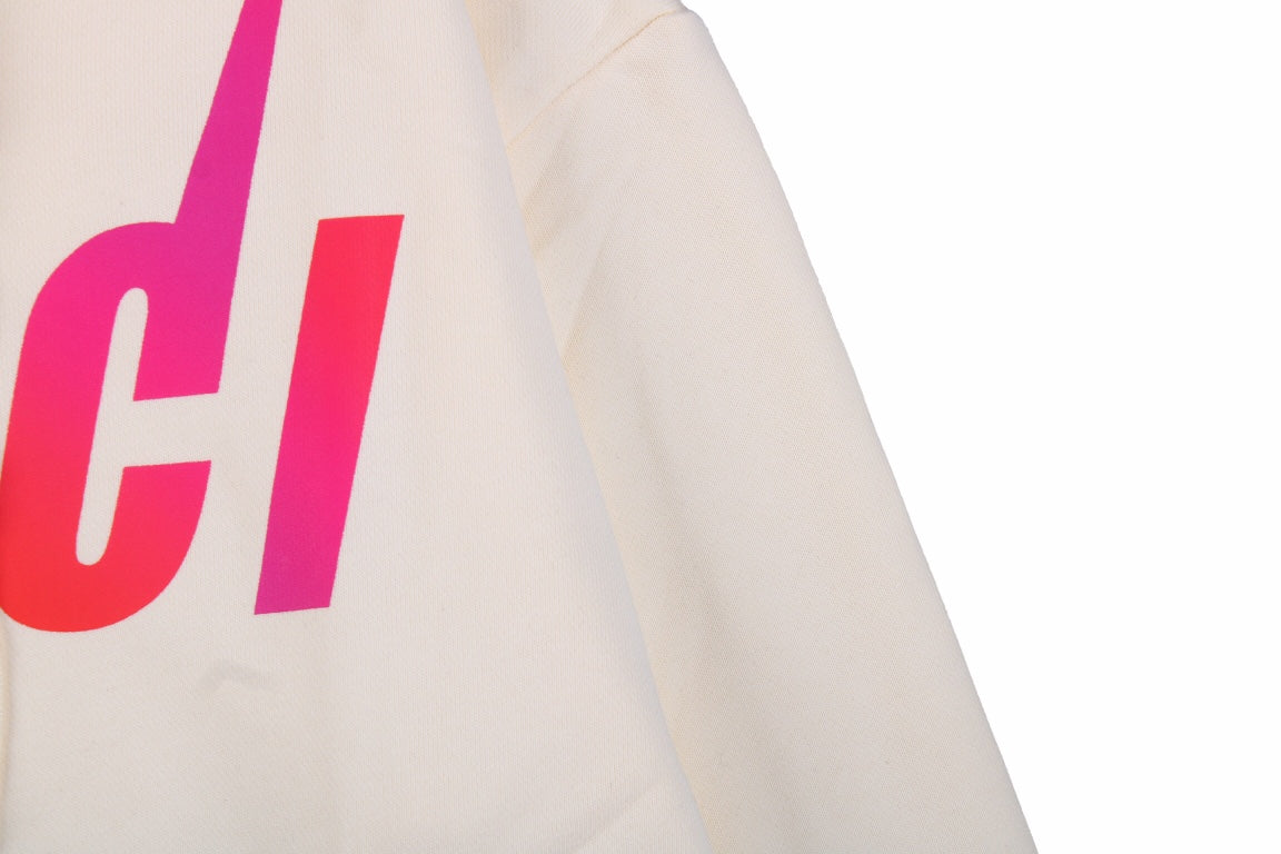 Sweat à capuche Gucci à logo arc-en-ciel - Crème