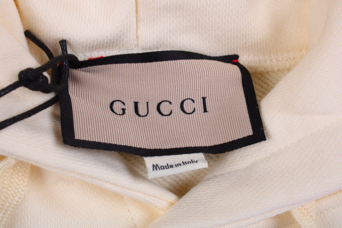 Sweat à capuche Gucci à logo arc-en-ciel - Crème