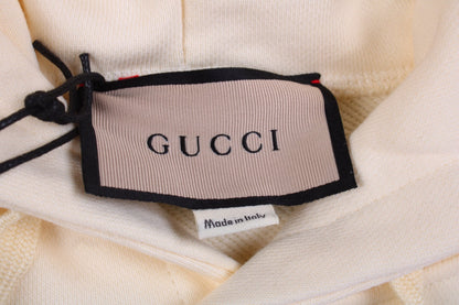 Sweat à capuche Gucci à logo arc-en-ciel - Crème