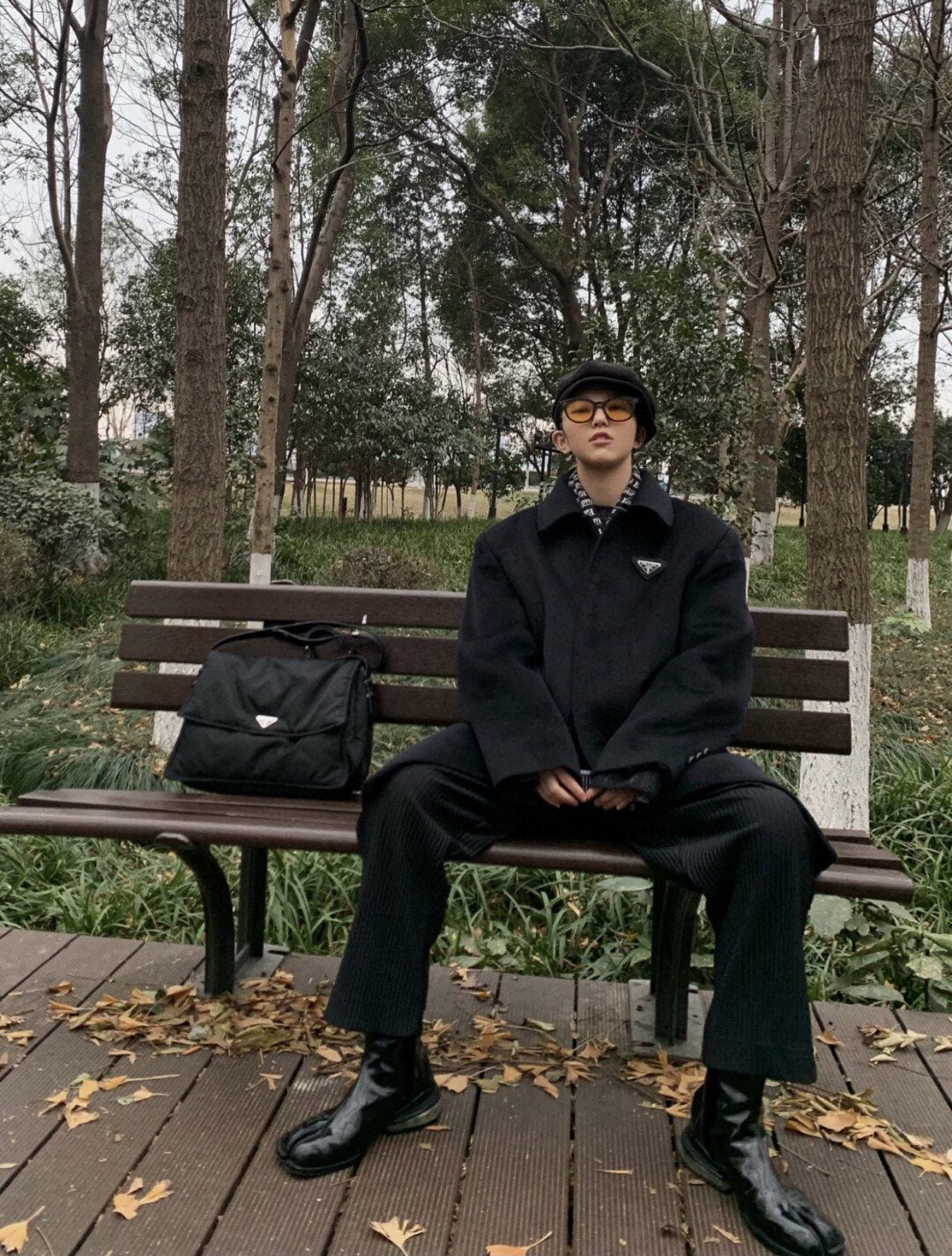 Chemise noire Prada à boutons