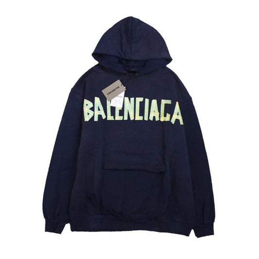 SWEAT À CAPUCHE BALENCIAGA LOGO ALTERNATIF MARINE