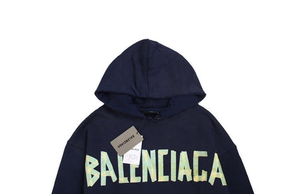 SWEAT À CAPUCHE BALENCIAGA LOGO ALTERNATIF MARINE