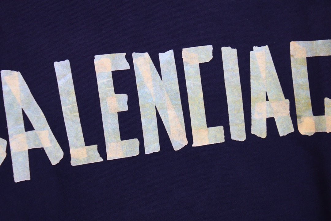 SWEAT À CAPUCHE BALENCIAGA LOGO ALTERNATIF MARINE