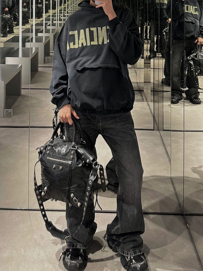 SWEAT À CAPUCHE BALENCIAGA LOGO ALTERNATIF MARINE
