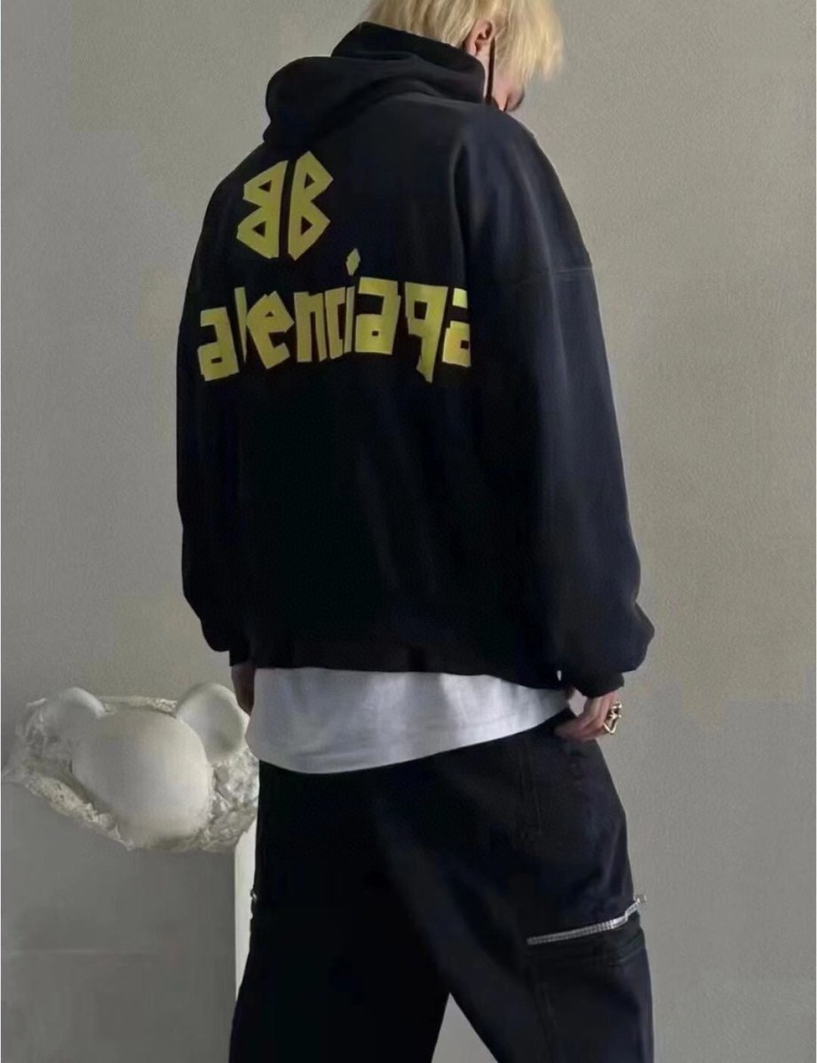 SWEAT À CAPUCHE BALENCIAGA LOGO ALTERNATIF MARINE