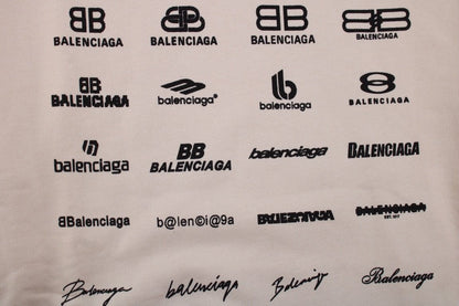 Sweat à capuche Balenciaga beige multilogo