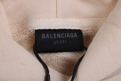 Sweat à capuche Balenciaga beige multilogo
