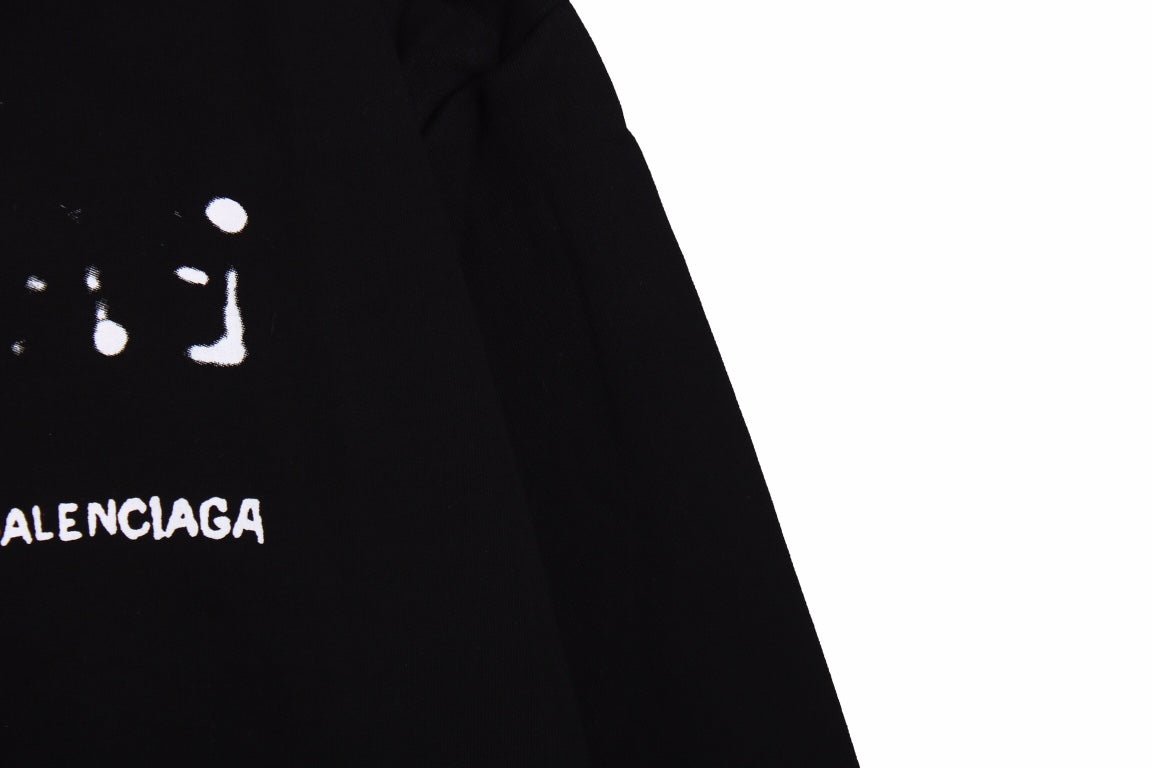 Sweat à capuche Balenciaga noir à logo déformé