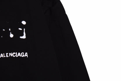 Sweat à capuche Balenciaga noir à logo déformé