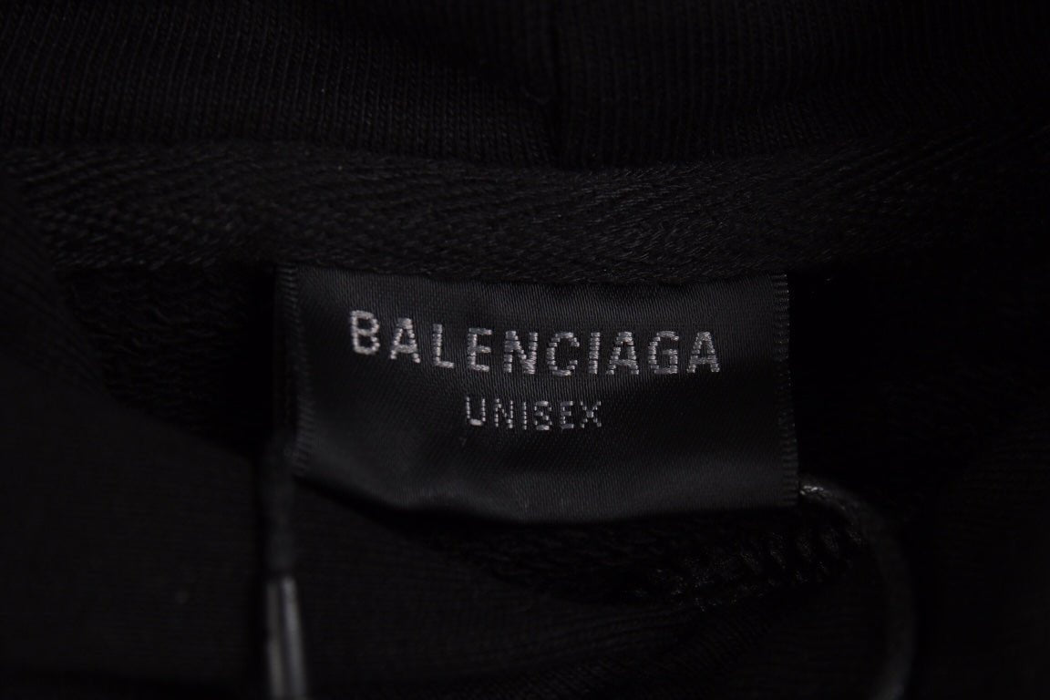 Sweat à capuche Balenciaga noir à logo déformé