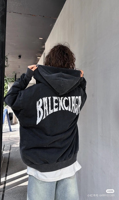 Sweat à capuche noir Balenciaga