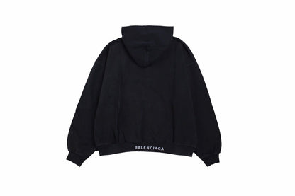 Sweat à capuche noir Balenciaga avec motif « I Love »