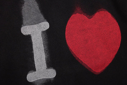 Sweat à capuche noir Balenciaga avec motif « I Love »